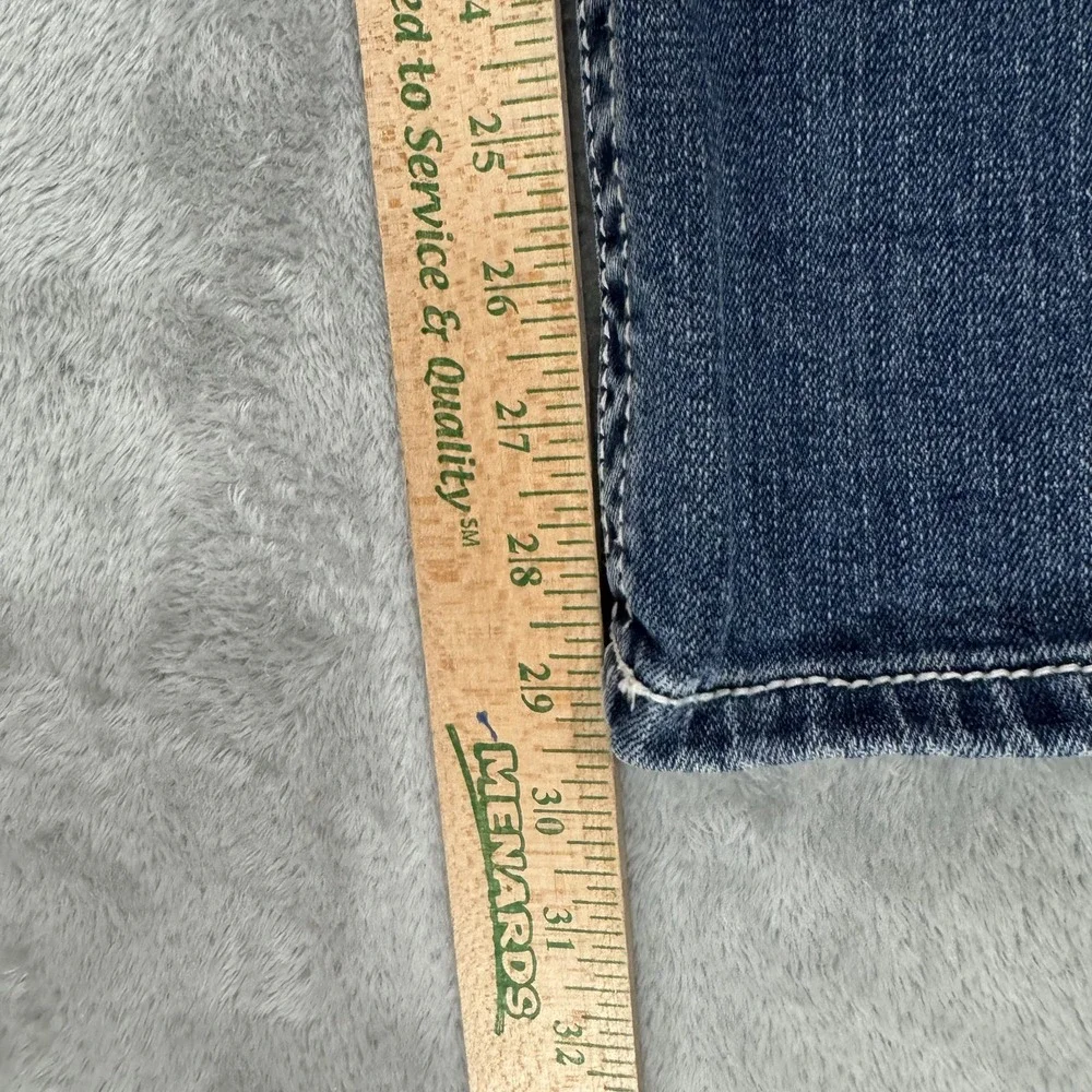 Miss Me Straight Low Rise Jeans Womens 27 Stretch Embellished Dark Wash Blue Y2K